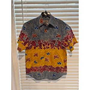 The Territory Ahead‎ Mens Size M Short Sleeve Button Up Shirt Floral Print